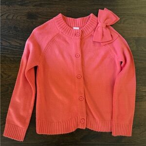 Gymboree Coral Button-Up Cardigan with Bow